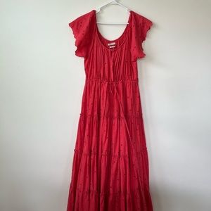 Innika Choo Alotta Gud Peasant Flame Red Dress Size 2